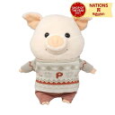 ぷーとん 柄入りニット ぬいぐるみ M 服 ぬい服 Pu-tonシリーズ こぶた ブタ マスコット アニマル かわいい 内藤デザイン研究所