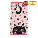 音たまハーフタオルハンカチ 猫グッズ ネコ雑貨 ねこ柄 かわいい 黒猫 たまちゃん ネコマニア ミニハンカチ プレゼント ノアファミリー 2022ss