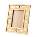 ラタン調フレーム(2L版写真サイズ対応) Paseo フォトフレーム 写真立て フォトスタンド 壁掛け 玄関 リビング 北欧風 インテリア雑貨