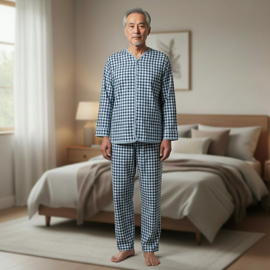 介護 パジャマ フルオープン 上下セット メンズ 紳士用 男性用 介護パジャマ 前開き 介護用パジャマ 入院 紳士 男性 オーガニックコットン 介護服 シニア 入院用パジャマ 介護ねまき 介護用服 介護パジャマ男性 介護用パジャマ男性 日本製 ベイビーハーツ babyhearts-10004003 ベイビーハーツ 楽天市場店 サンプル画像3