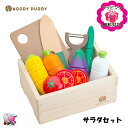 東北〜関西 送料無料　WOODY PUDDY ウッディプッディ　はじめてのおままごと　サラダセット　収納木箱つき　おもちゃ　木製玩具　ままごとセット　木のおもちゃ　プレゼント　クリスマス