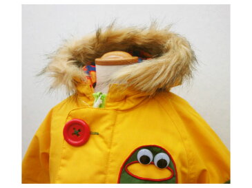 【SALE / セール】【半額☆50%OFF〜】新品アウトレット【BIT'Z　ビッツ】【F.O.Kids / エフオー】リバーシブルモッズコート　80・90・95・100cm　カーキ　マスタード　ねこ総柄【ビッツ　子供服　エフオーキッズ　forキッズ】コート　ジャケット　迷彩