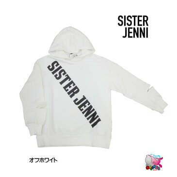 SALE セール 30%OFF SISTER JENNI 2019秋冬 袖開きビッグロゴパーカー オフホワイト ロング丈 パーカー プルオーバーシスタージェニィ ティーンズ ガールズ ジュニアファッション スクール おしゃれ 子供服 キッズ 女の子