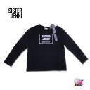 メール便送料無料 SISTER JENNI 2020秋冬 ロゴプリントショルダーベルトロンT 長袖 ブラック 綿【シスタージェニィ ティーンズ ガールズ ジュニアファッション スクール おしゃれ 子供服 キッズ 女の子】