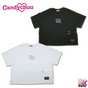 Candychuu　切替テープ付きTシャツ　ホワイト　ブラック　130 140 150 160cm　半袖　サイドベルト　アシメデザイン　キャンディチュウ　2023 春夏　メール便発送できます