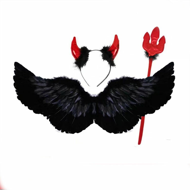 【スーパーセール P5倍】子供 ハロウィン 衣装 悪魔の翼 悪魔 天使の羽 ホワイト ブラック キッズ コスプレ コスチューム 女の子 誕生日 プレゼント ギフト 仮装パーティー 発表会 劇場