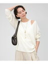 【SALE/24%OFF】シルク混ブークレニットコンビ BABYLONE バビロン トップス アンサンブル ブルー ホワイト【RBA_E】【送料無料】[Raku...