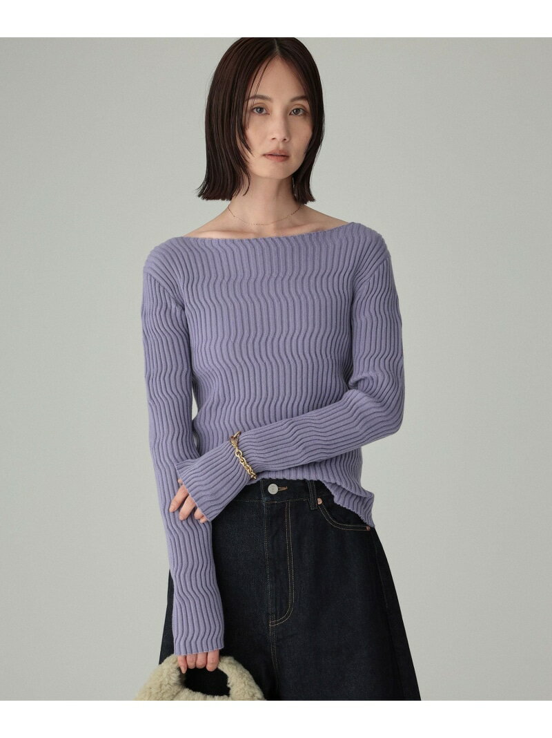 シアリングガーターニットプルオーバー BABYLONE バビロン トップス ニット グレー パープル ベージュ..