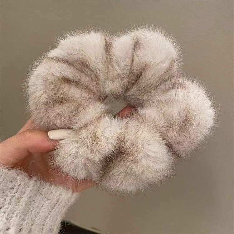 2個セット シュシュ ふわふわ 大ぶり 大きめ ファー ヘアアクセサリー ヘアアクセ ...
