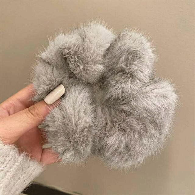 2個セット シュシュ ふわふわ 大ぶり 大きめ ファー ヘアアクセサリー ヘアアクセ ...