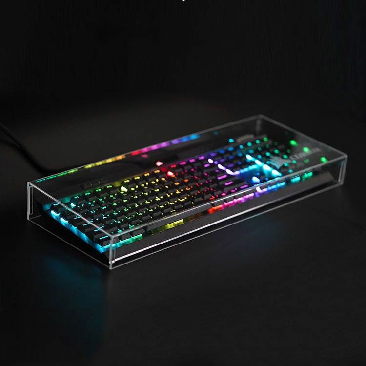 キーボードカバー キーボードケース 透明 クリア アクリル デスクトップ pc 用 クリアカバー 汎用 ほこり対策 防止 汚れ 水濡れ クリアケース 在宅ワーク オフィス リモートワーク 猫 子供 対策 いたずら防止 5サイズありシンプル おしゃれ 【送料無料】 babymon-10002587 minimon shop サンプル画像3