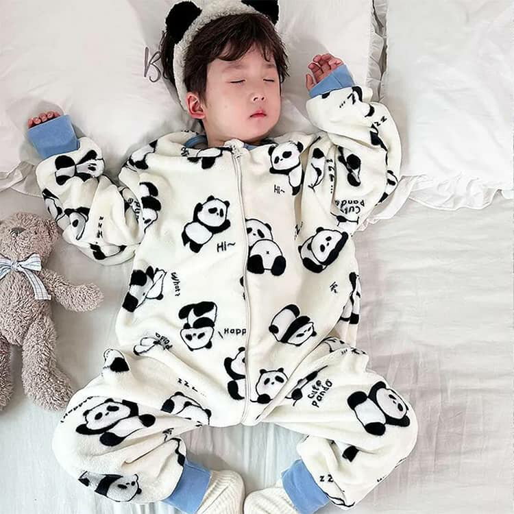 キッズ 着る毛布 ベビー 冬用 ルームウェア スリーパー 厚手 前開き リブ袖 長袖 防寒 フリース ふわふわ もこもこ パジャマ 部屋着 春 袖付き 冬 秋 寝冷え対策 男の子 女の子 ナイトウェア 寝間着 ガウン兼用スリーパー 子供服 3