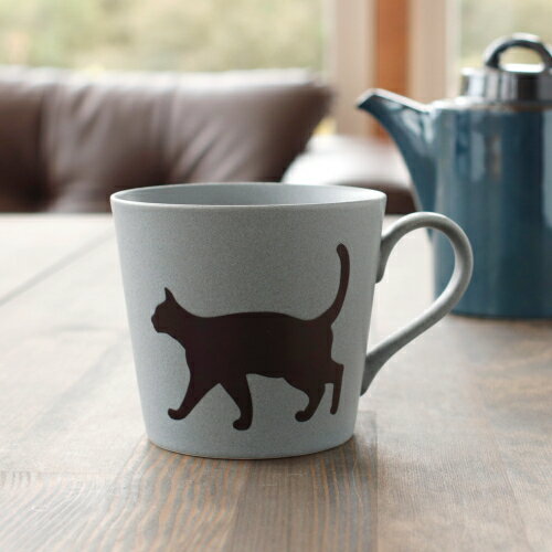 丸モ高木陶器 マグカップ 猫 ねこ ネコ 色が変わる 捜す猫 温感マグカップ 300ml 美濃焼 日本製