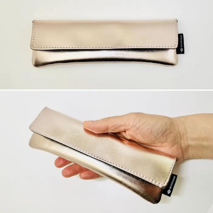 ブラシケース 2～3本用 ピンクゴールド ほうこ堂 メール便