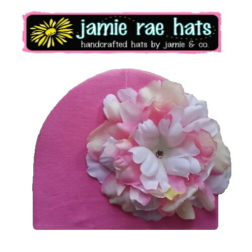 ジェイミーレイハット（Jamie Rae Hats）お花の帽子キャンディピンクピオニーハット コットン帽◆プレゼント・ギフト・出産祝い・お祝い・キッズ・ベビー・子供用帽子キッズ用帽子・ベビー用帽子・赤ちゃん用帽子・可愛い・女の子◆02P03Dec16