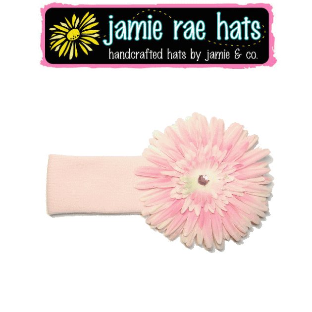 ジェイミーレイハット（Jamie Rae Hats）お花の帽子ペールピンクデイジーヘアバンド◆プレゼント・ギフト・出産祝い・…