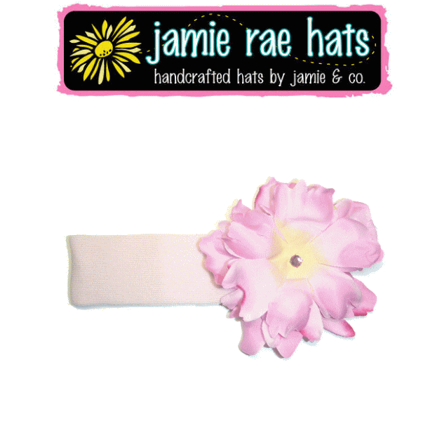 ジェイミーレイハット（Jamie Rae Hats）お花の帽子ペールピンクピオニーヘアバンド◆プレゼント・ギフト・出産祝い・…