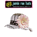 ジェイミーレイハット（Jamie Rae Hats）お花の帽子ペールピンクデイジー×ピンクブラウンストライプ　サンハット◆プレゼント・ギフト・出産祝い・お祝い・キッズ・ベビー・子供用帽子キッズ用帽子・ベビー用帽子・赤ちゃん用帽子・可愛い・女の子◆02P27May16