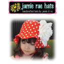 ジェイミーレイハット（Jamie Rae Hats）お花の帽子ホワイトピオニー×水玉ホワイト　サンハット◆プレゼント・ギフト・出産祝い・お祝い・キッズ・ベビー・子供用帽子キッズ用帽子・ベビー用帽子・赤ちゃん用帽子・可愛い・女の子◆　02P03Dec16
