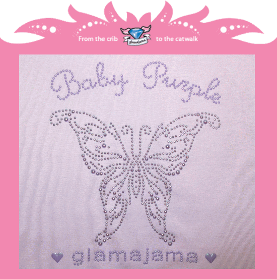 Baby Purple×glamajamaスペシャルバージョン♪きらきらおそろいにチャレンジ！レディースTシャツ　BUTTERFLY　ラベンダー◆プレゼント・ギフト・出産祝い・お祝い・キッズ・ベビー・赤ちゃんベビー服・子供服・ベビー用・キッズ用・女の子◆ 　02P03Sep16