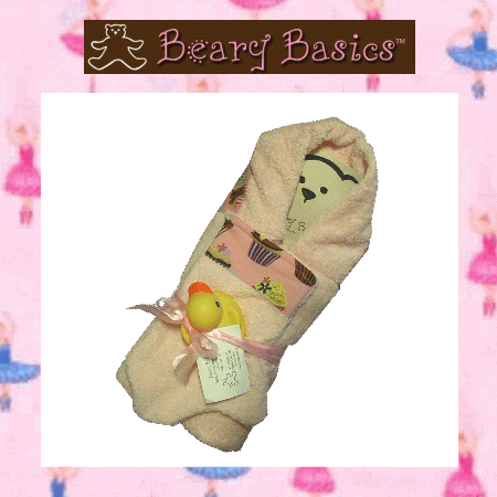 あひるちゃんとのバスタイム後はふかふかのタオルで包んでね♪Beary Basics フードつきタオルカップケーキ（ミトン・あひるちゃん付き）◆プレゼント・ギフト・出産祝い・お祝い・キッズ・ベビー赤ちゃん・ベビー服・子供服・ベビー用・キッズ用◆