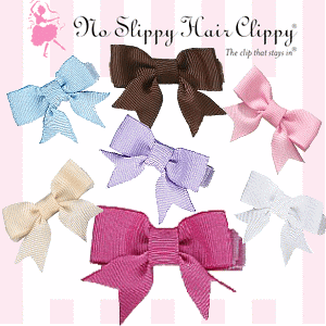 リボン?それともモチーフでキューティ?No Slippy Hair Clippy Emily リボンクリップ◆プレゼント・ギフト・出産祝い・ヘアピン・ヘアクリップヘアアクセサリー・リボン・ベビー用・キッズ用・かわいい・可愛い・女の子◆【楽フェス_ポイント2倍】