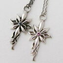 【ポイント10倍☆12/1迄】ペアネックレス 刻印 刻印無料 メンズ&レディース クロス サファイヤ アンソェル