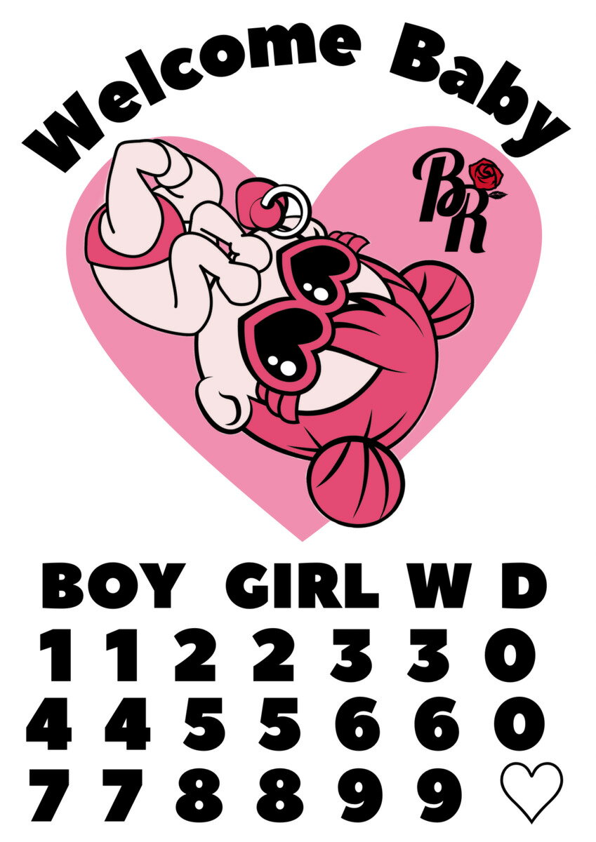 BabyRiver ねんねベリーちゃんピンクハート A4サイズ マタニティフォトシール ブランド 可愛い プレゼント 贈り物 マタニティペイントシール マタニティ フォトシール タトゥーシール ボディーシール マタニティシール マタニティーシール