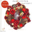 ナチュラルリース クリスマスリース 24cm 24.5cm 25cm 玄関 リース ドアリース おしゃれ ドライフラワー フラワー 北欧 クリスマス ギフト プ...
