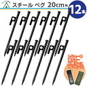 【楽天1位】スチール ショートペグ ▼ 20cm【12本】ペグ 高強度 引き抜き穴付き ペグスチール テント タープ 設営 キャンプ アウトドア 家族 イベント...