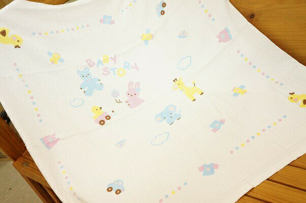【日本製】BABY STORYベビー用 正方形湯上りタオルST24ピンク
