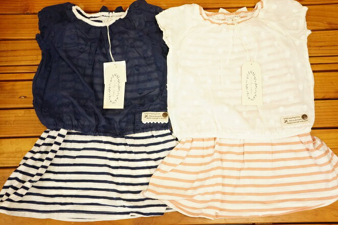 Lily ivoryリリーアイボリー 重ね着風半袖ワンピース71017（子供用夏用ワンピース）80cm90cm95cm