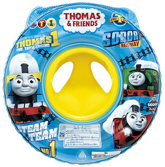 ★THOMAS&FRIENDS ★大好きなキャラのうきわで楽しく遊ぼう！ ★ロープ付き ★材質/塩化ビニル、ポリプロピレン ★サイズ　55×55cm（空気注入前） 　空気注入後の内周　約68cm 　パンツの足ぬき穴のサイズ　内周：約45cm ★対象年齢/1.5才〜3才未満 ★発売元/株式会社イガラシ 【ご注意】 本商品は救命用具ではありません 注意事項をご確認の上でご使用願います 子供用うきわ　子供用浮輪　ビーチグッズ BEACH GOODS 海水用品　ベビー用浮き輪