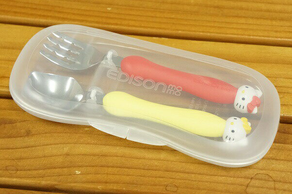 エジソンのスプーン＆フォーク ハローキティケース付き【1歳半頃から】のサムネイル