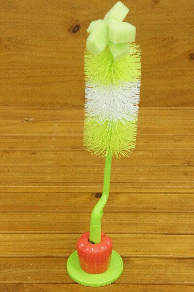 スケーター 回転ハンドルのステンレスボトル洗いパプリカ台座付き