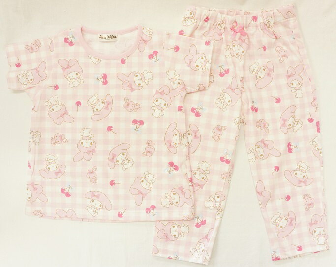 サンリオ マイメロディ半袖パジャマ かぶりタイプA505MM天竺(吸水速乾機能素材)お腹冷え対策仕様のサムネイル