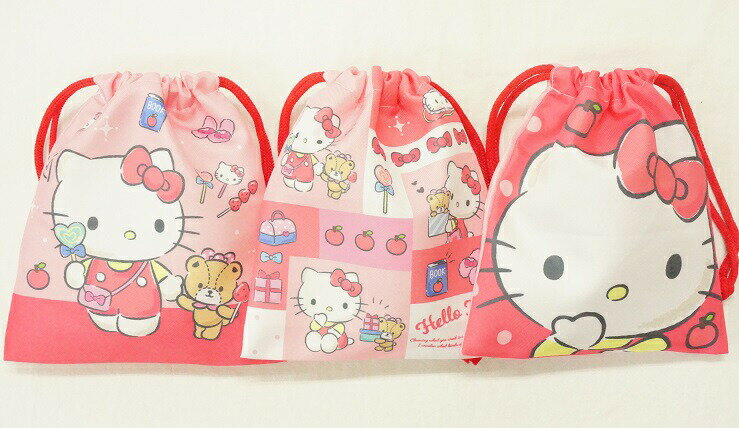 サロンジェ ハローキティ巾着3枚セット03051-02のサムネイル