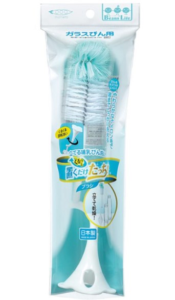まめいた くるっと置くだけたっちブラシ 回転タイプ(ガラス瓶用ナイロンブラシ)AB-561