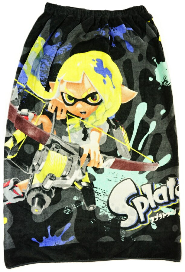 丸眞 制菌＆紫外線遮蔽加工巻きタオル80cm丈 スプラトゥーン3 クールインク柄