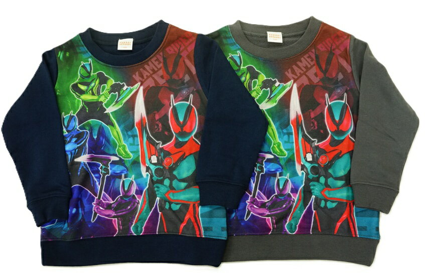 BANDAI仮面ライダーゼッツ長袖スウェットシャツKAMEN RIDER ZEZTZ 4フォームEQ8905裏毛素材長袖トレー..