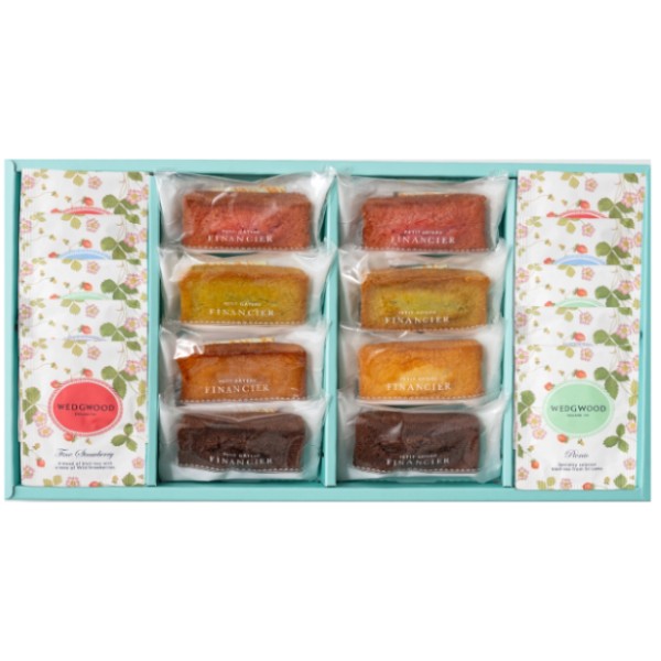 【送料込み】【送料無料!】フィナンシェ&ウェッジウッド ワイルドストロベリー ティーバッグセット【出産内祝 内祝い お返し お祝い返し 返礼】【手土産 日持ち ...