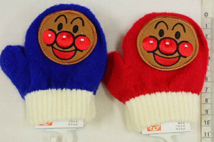 【メール便利用！送料無料】【1歳～幼稚園くらい用】【笛付き♪】アンパンマン ミトンタイプ手袋AN41543(品番12)のサムネイル