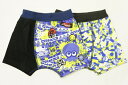 【メール便利用!送料無料】BANDAI 2枚組スプラトゥーン3キッズボクサーパンツ前閉じきゃらふるインナー35354(タコプリント&総柄ブルー)(配送区分B)