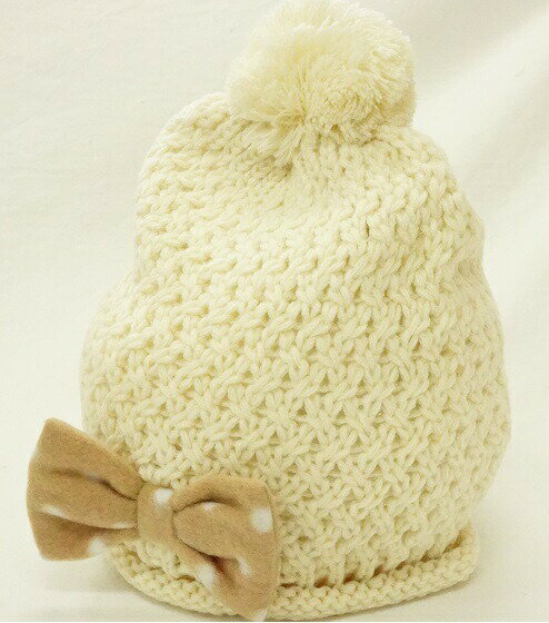 【メール便利用！送料込み】【Youpi!/ユッピー】ニットキャップリボン（帽子）19107(46-50cm/50-54cm)