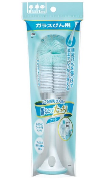 【メール便利用！送料込み】まめいた 置くだけたっちブラシ ストレートタイプ(ガラス瓶用ナイロンブラ..