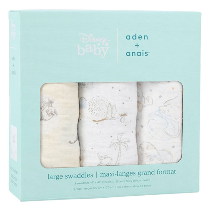 Aden+Anais おくるみ ディズニー 3枚 セット 正規品 Aden+Anais swaddles 3-pack ミッキーマウス ミニーマウス ダンボ 退院 冬 ベビー ブランケット 新生児 出産祝い ギフト