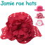 ジェイミーレイハット サンハット ベビー・キッズ サンハット Jamie Rae Hats ベビー帽子 ベビーハット 日よけ お花 ストライプ　コサージュ サンハット ペールピンク ジェイミーレイ ハット ギフト