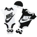 ナイキ ベビー服 5点セット NIKE BABY BODYSUIT SET ベビー ロンパース ボディスーツ 肌着 靴下 帽子 新生児 男の子 女の子 夏服 半袖 セットアップ 3