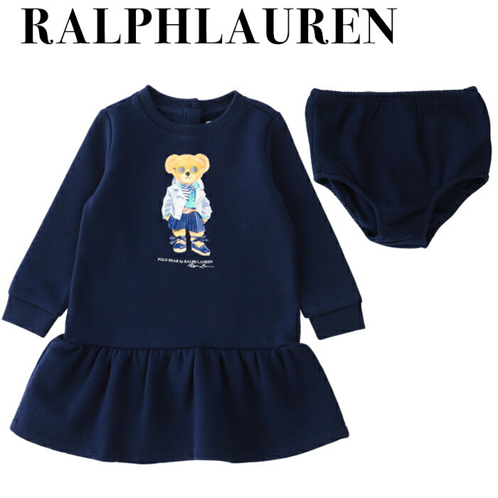 POLO RALPH LAUREN ラルフローレン ポロベア 長袖 ベビー ワンピース 女の子 ドレス ブルマセット ラルフ ポロ ガールズ 長袖