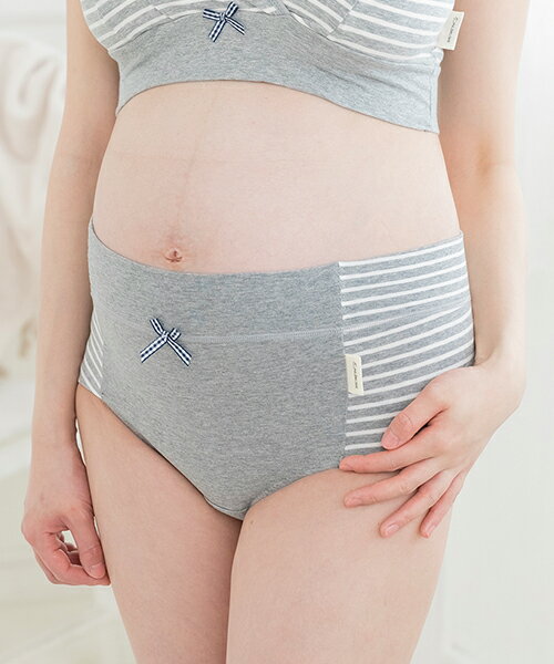 【ママ割でP2倍～】犬印　産前・産後使えるらくちんショーツ(M~L，L~LL)【SH2466】グレー【11/20 20:00-11/27 01:59まで】 2